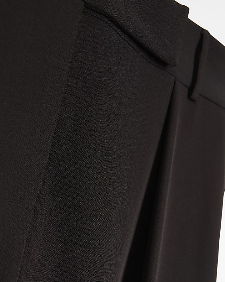 Plus black pleated wide leg trousers