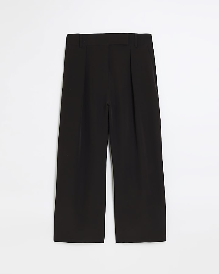 Plus black pleated wide leg trousers