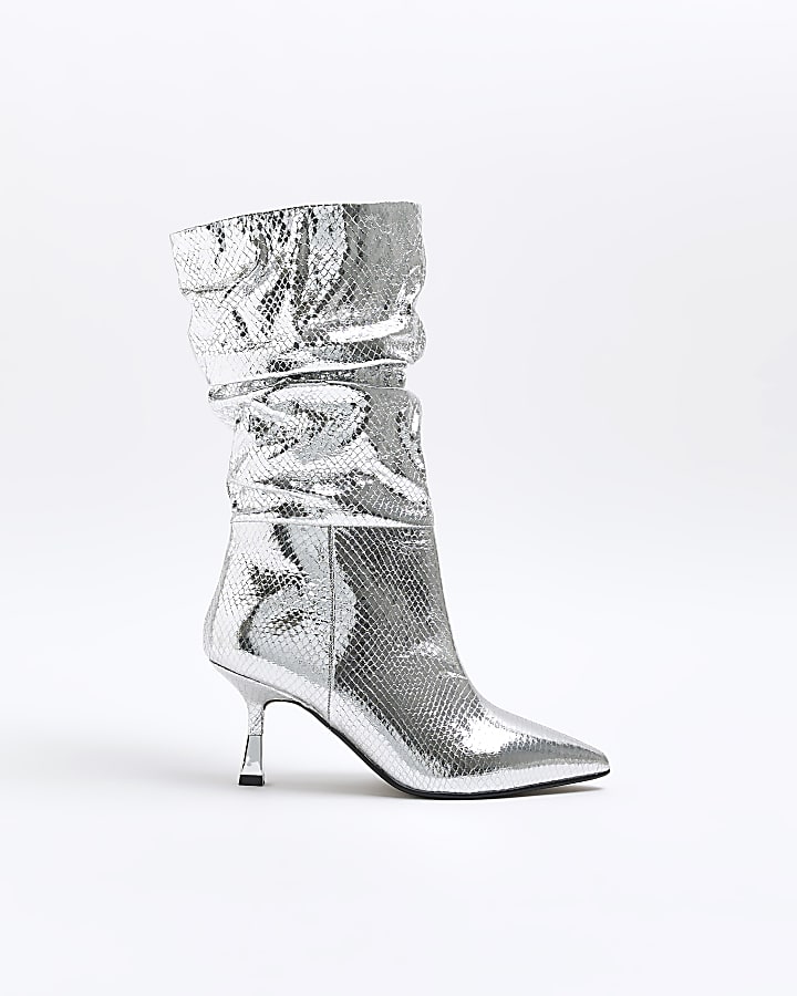 Metallic heel boots hotsell