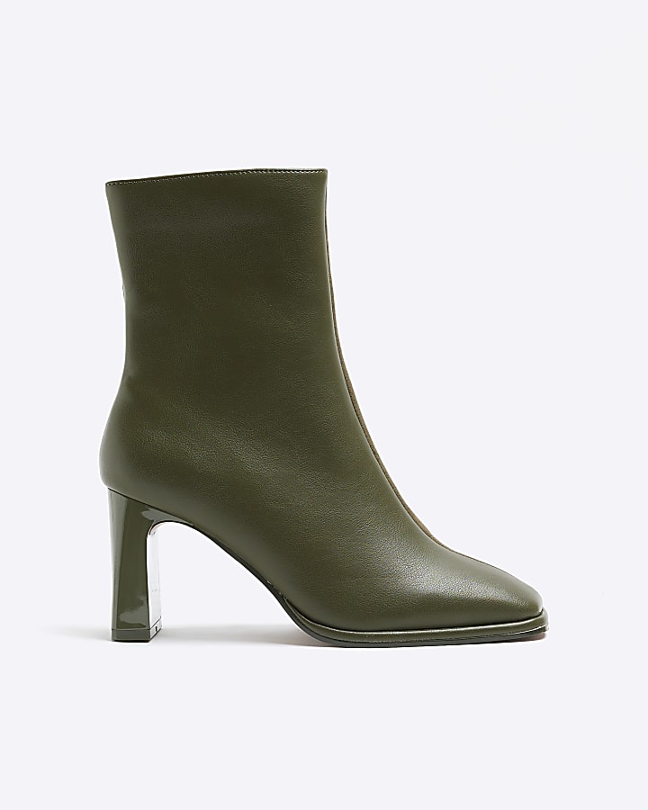 Khaki ankle booties hotsell