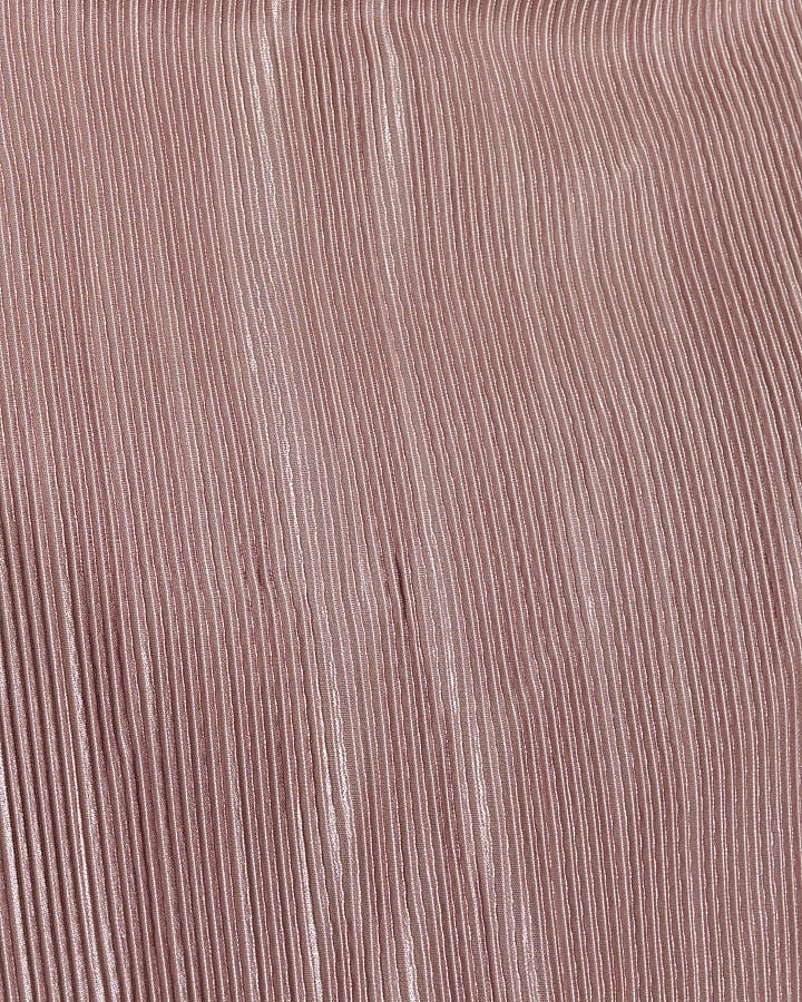 Pink tie plisse bandeau top