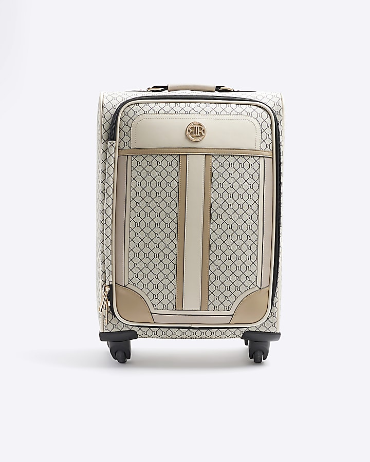 Beige RI monogram suitcase