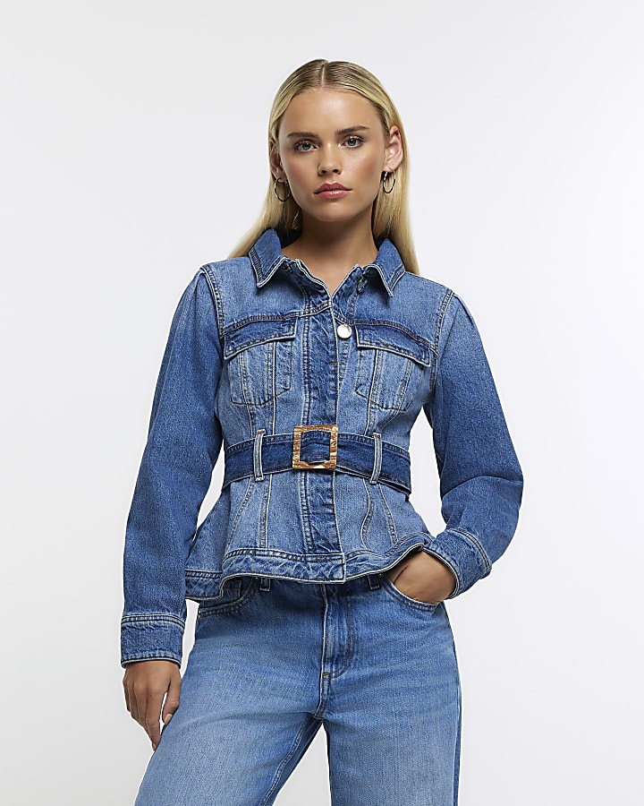 Ladies petite denim jacket best sale