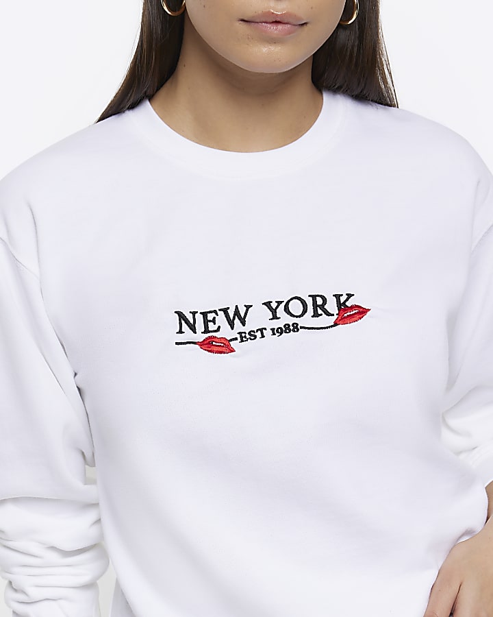 White graphic print sweatshirt