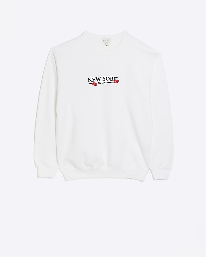 White graphic print sweatshirt