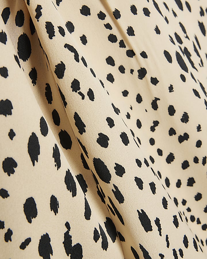 Beige animal print halter shift mini dress