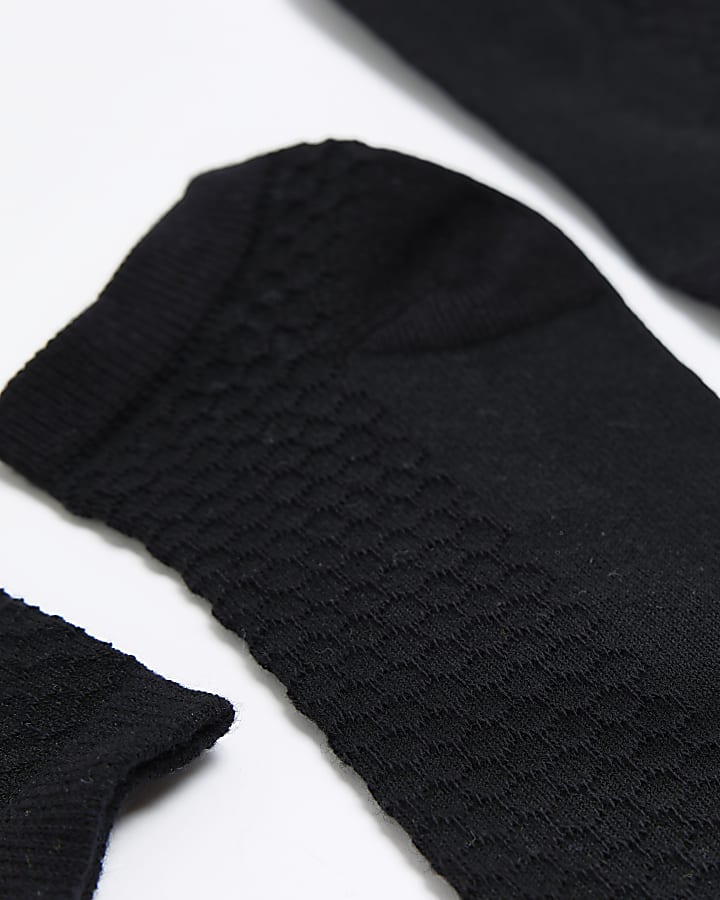 Black honeycomb 2 pack trainer socks