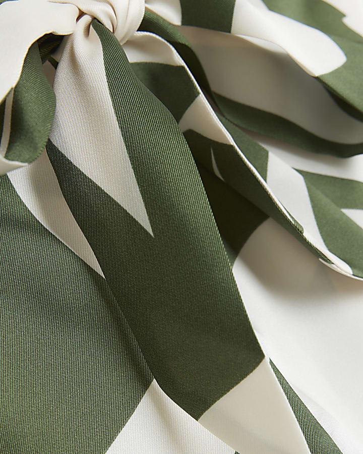 Green Print High Waisted Shorts