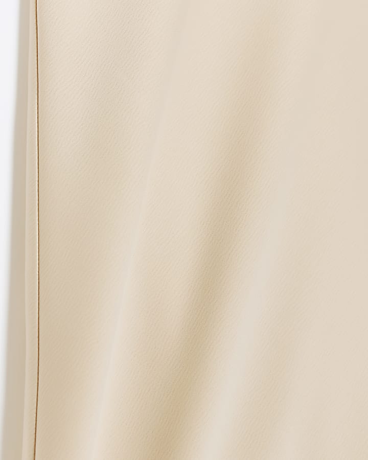 Beige satin maxi skirt