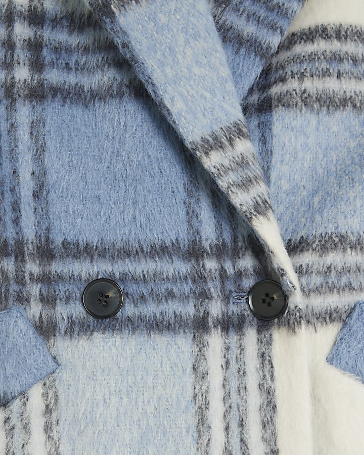 Blue check coat