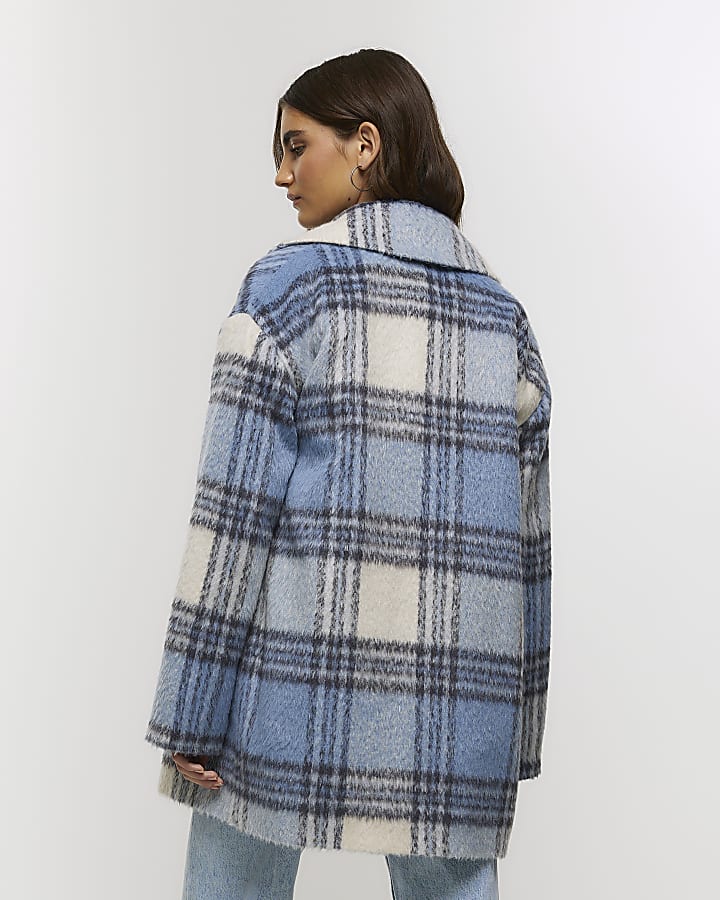Blue check coat