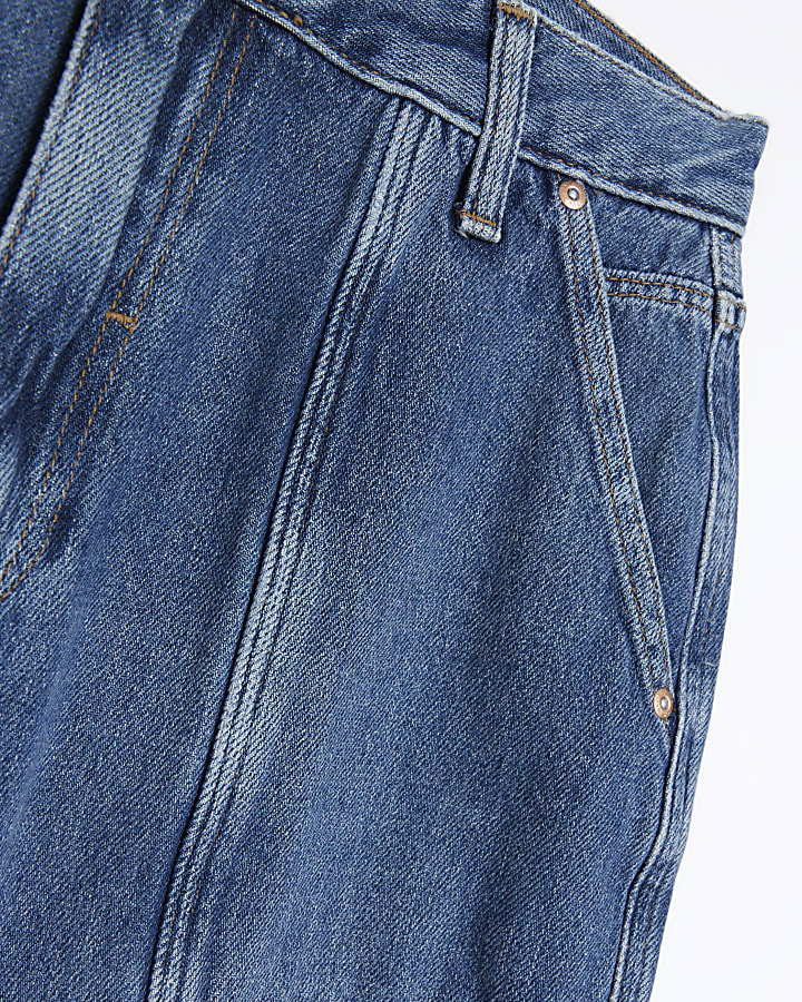 Blue high waisted tapered jeans