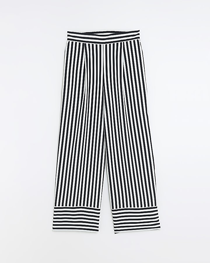 Black stripe wide leg trousers