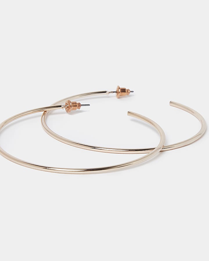 Rose gold thin hoop earrings