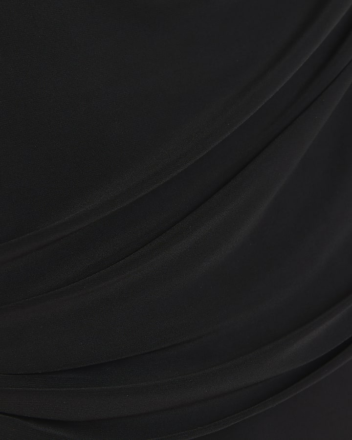 Black asymmetric one sleeve bodysuit