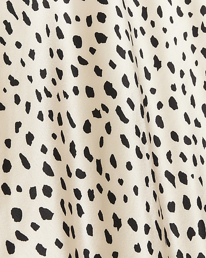 Beige animal print maxi skirt