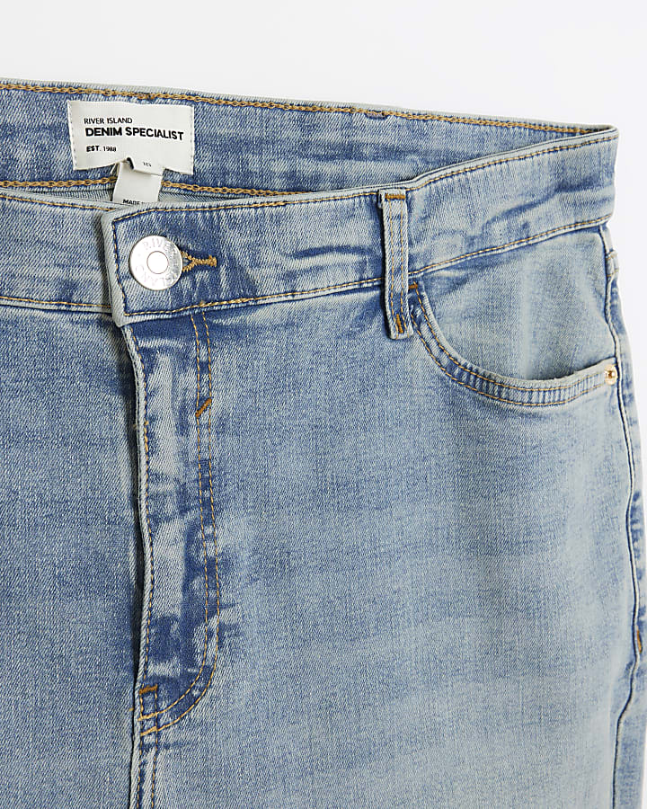 Plus Blue High Waist Flare Jeans