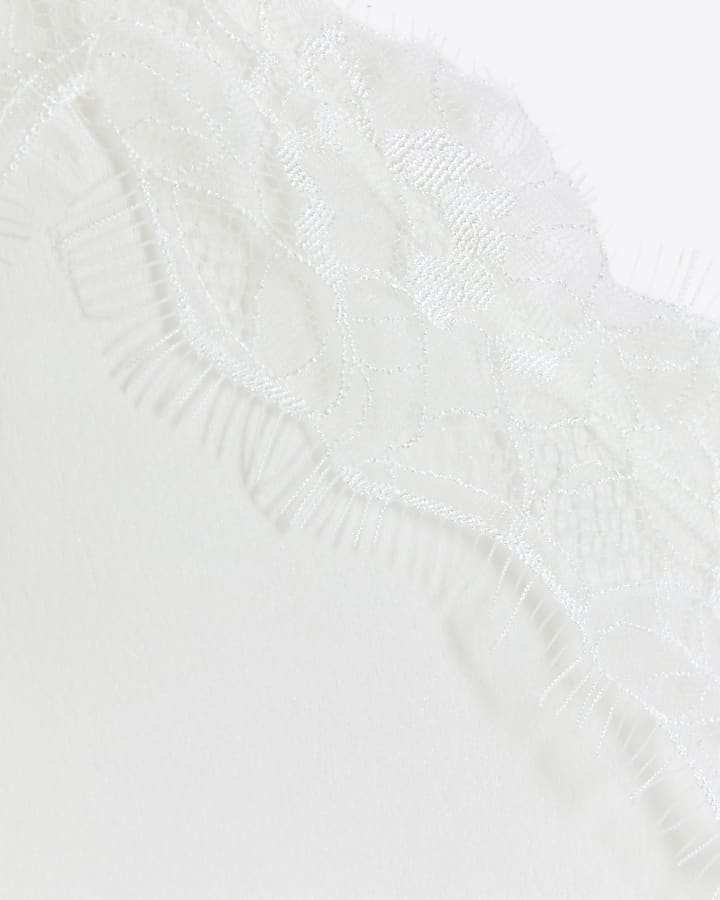 White Lace Trim Cami Top