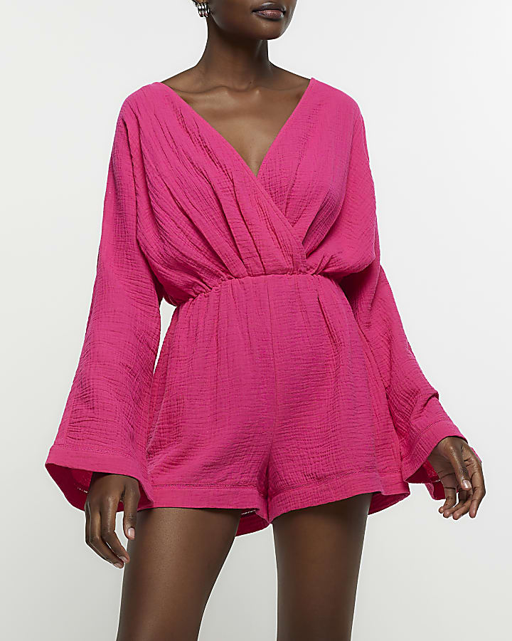 River island wrap playsuit deals