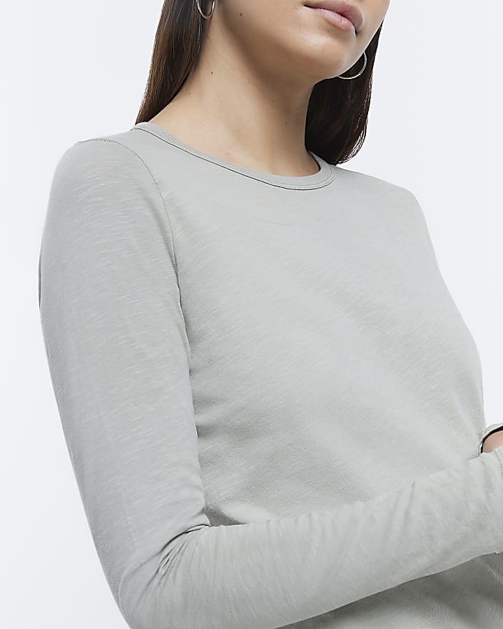 Khaki long sleeve t-shirt