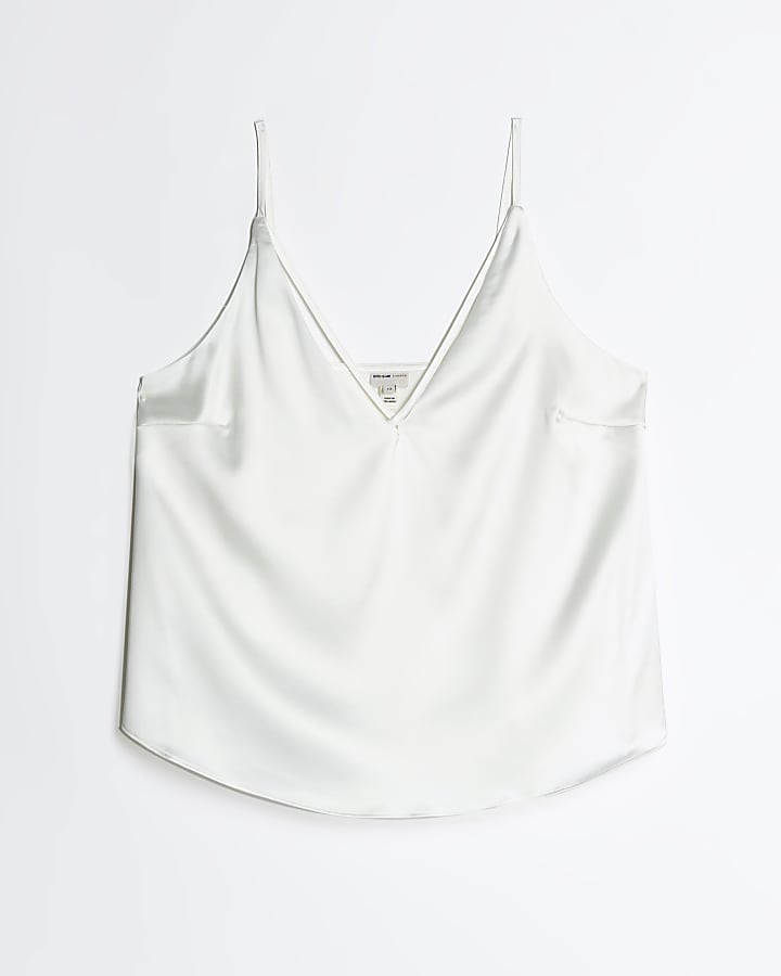 White satin strap cami top