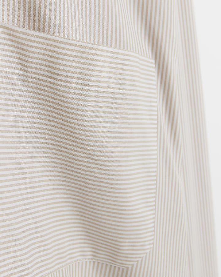 Beige stripe oversized shirt