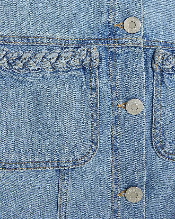 Blue denim plait detail jacket