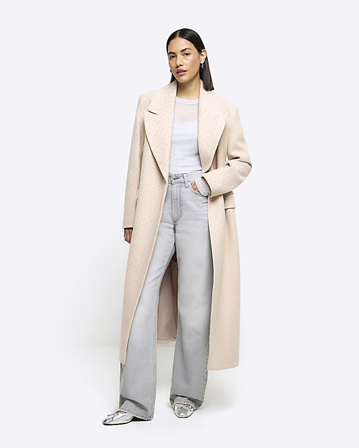 Cream coat river island hotsell