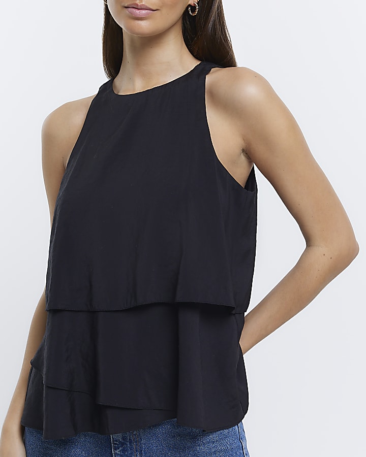 Black Sleeveless Cami Top