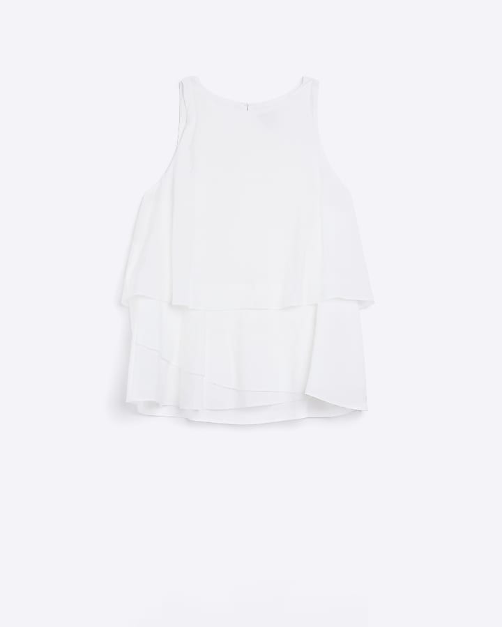 White layered sleeveless top