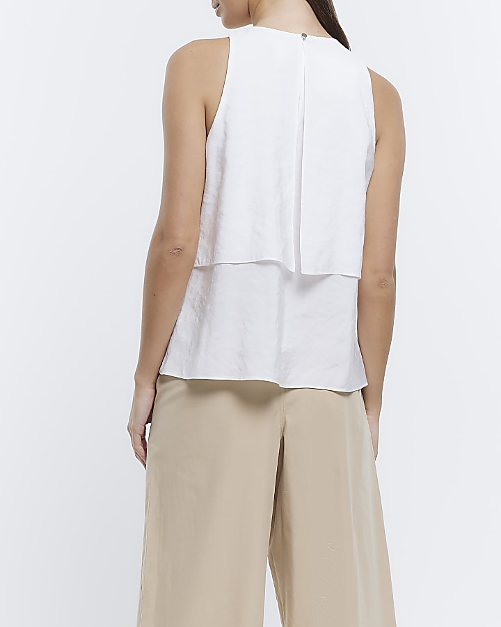 White layered sleeveless top