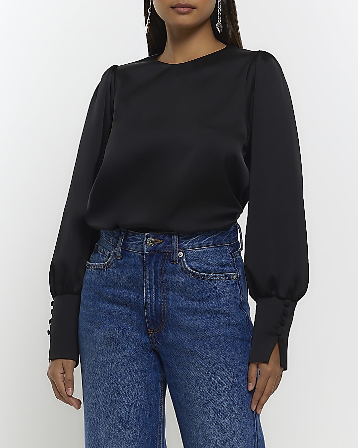 Long sleeve black blouse best sale