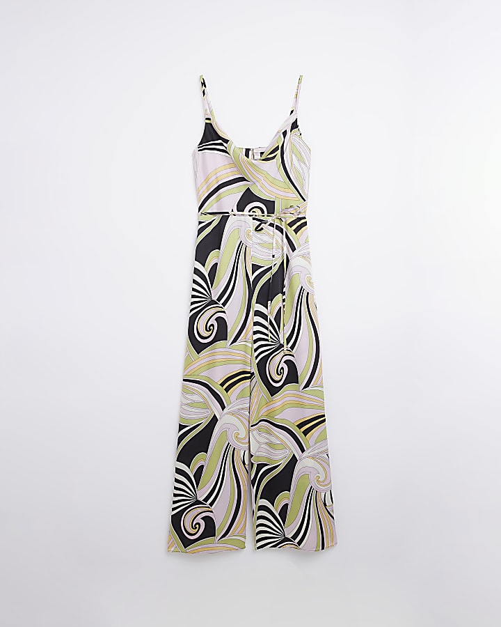 Purple cowl neck spaghetti strap jumpsuit