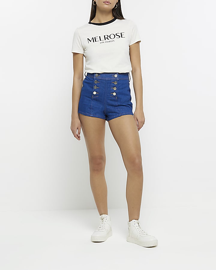 Denim high waisted shorts