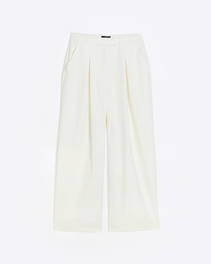 White RI Studio pleated wide leg trousers