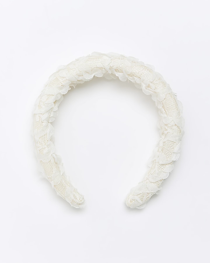 White Mesh Head Band