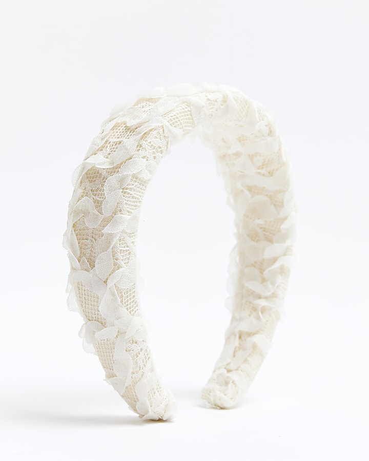 White Mesh Head Band