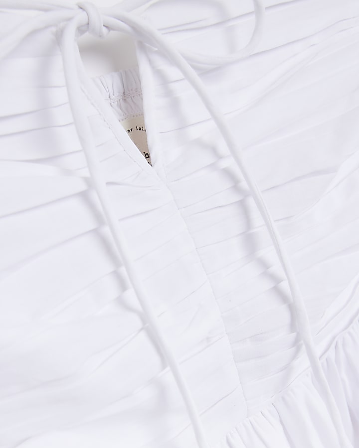 White bandeau midi dress