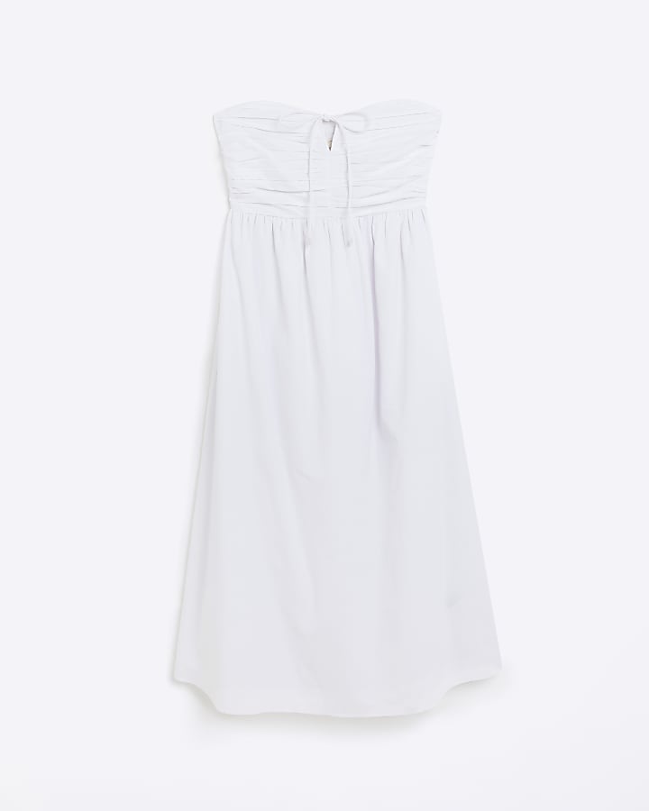 White bandeau midi dress