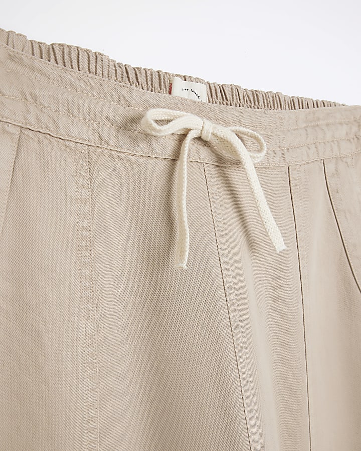 Beige lyocell cuffed joggers