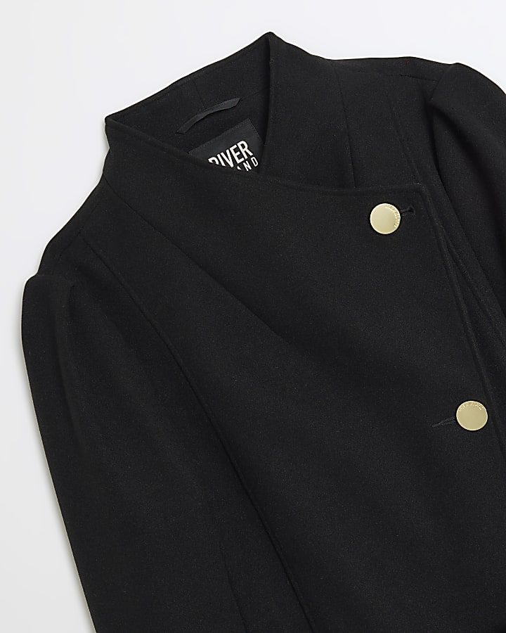 Black belted wrap coat
