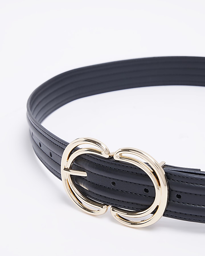 Black double ring belt