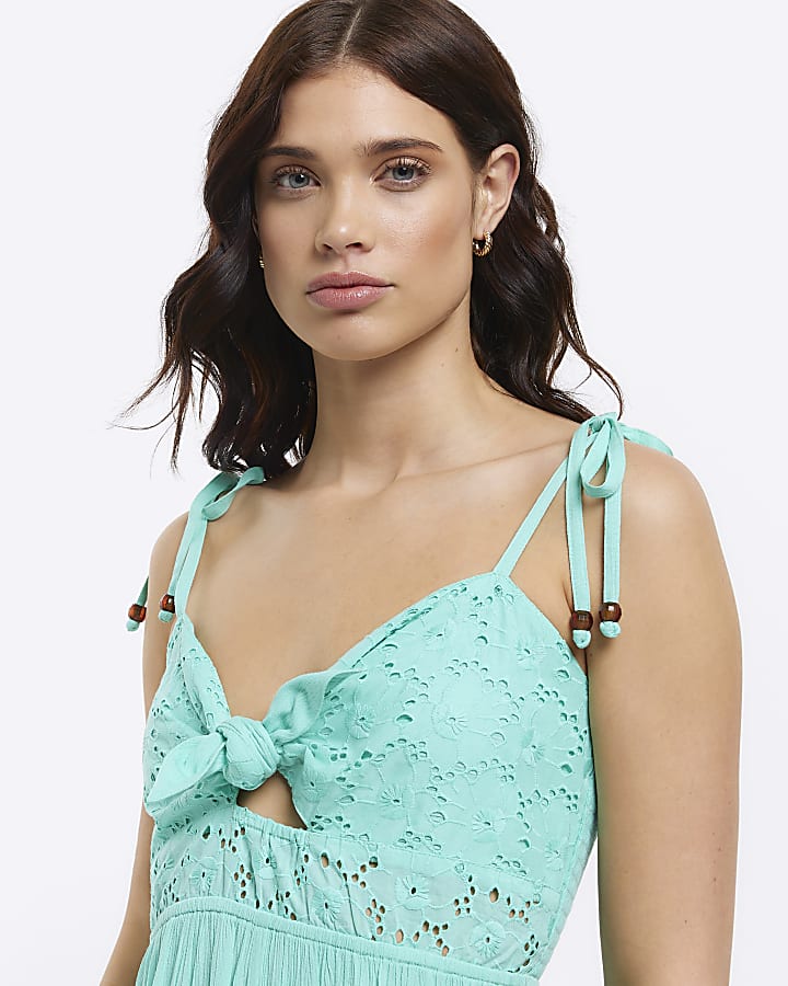 Blue aqua cut out playsuit