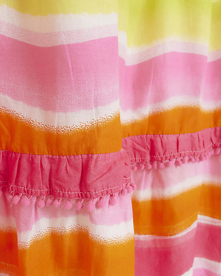 Pink stripe beach maxi skirt