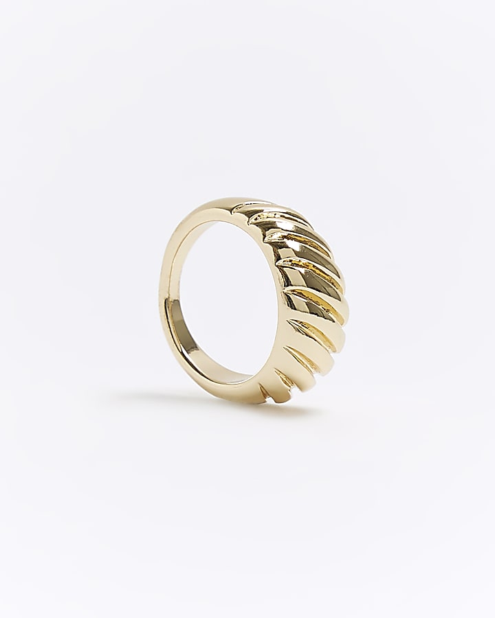 Gold metal twist ring