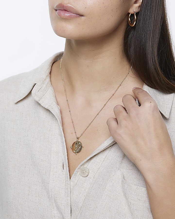 Gold Cancer Star Sign Necklace