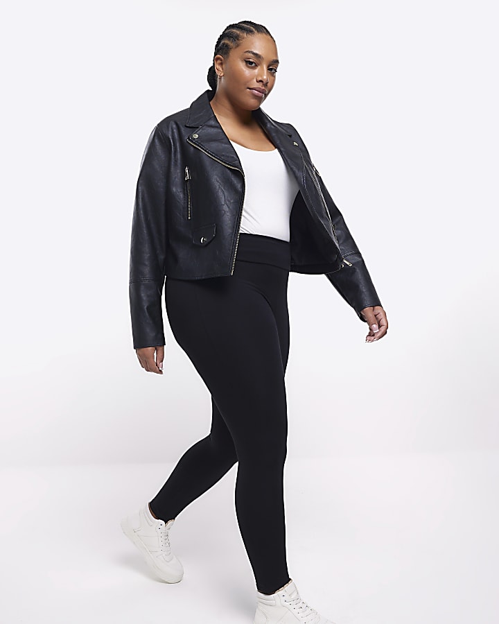 Plus black high waisted leggings