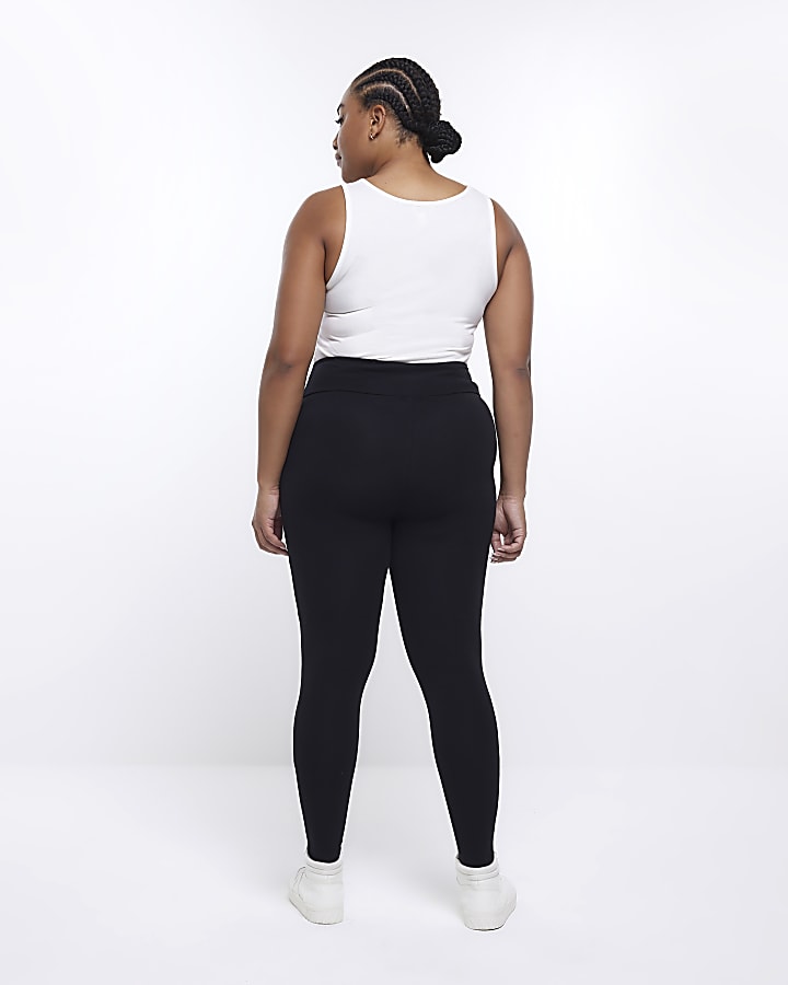 Plus black high waisted leggings