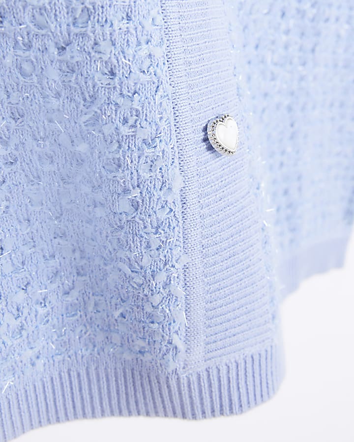 Blue boucle mini skirt