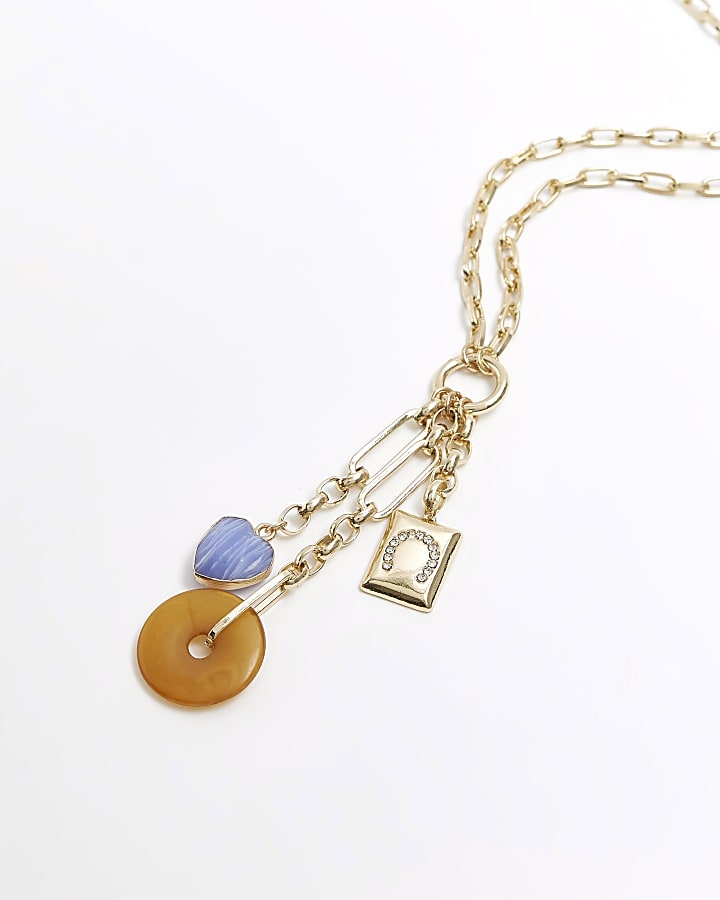 Brown charm necklace